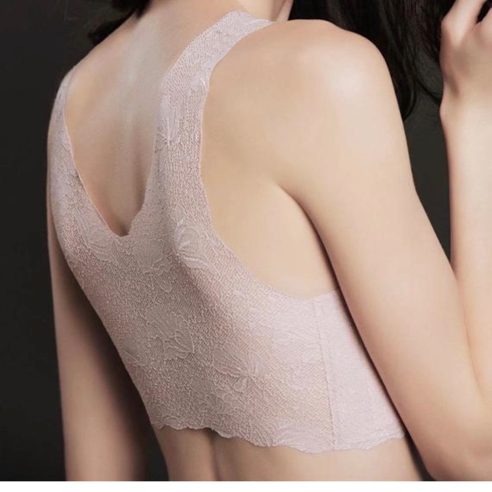 Sexy back Pink lace bra and panty set